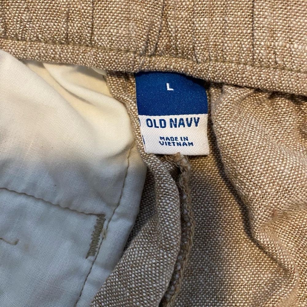 Tan High Waisted Linen Blend Shorts - Picture 4 of 5